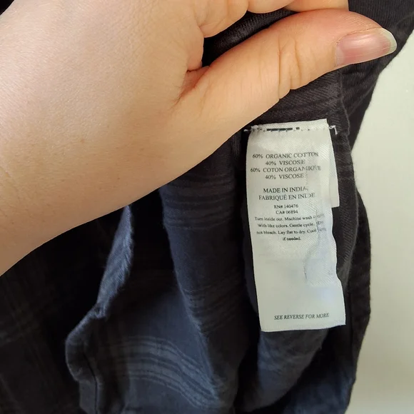 Faherty Womens‎ Black Plaid Long Sleeve Harper Blouse Button Up Shirt Top XS - Picture 12 of 13